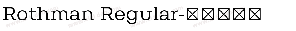 Rothman Regular字体转换